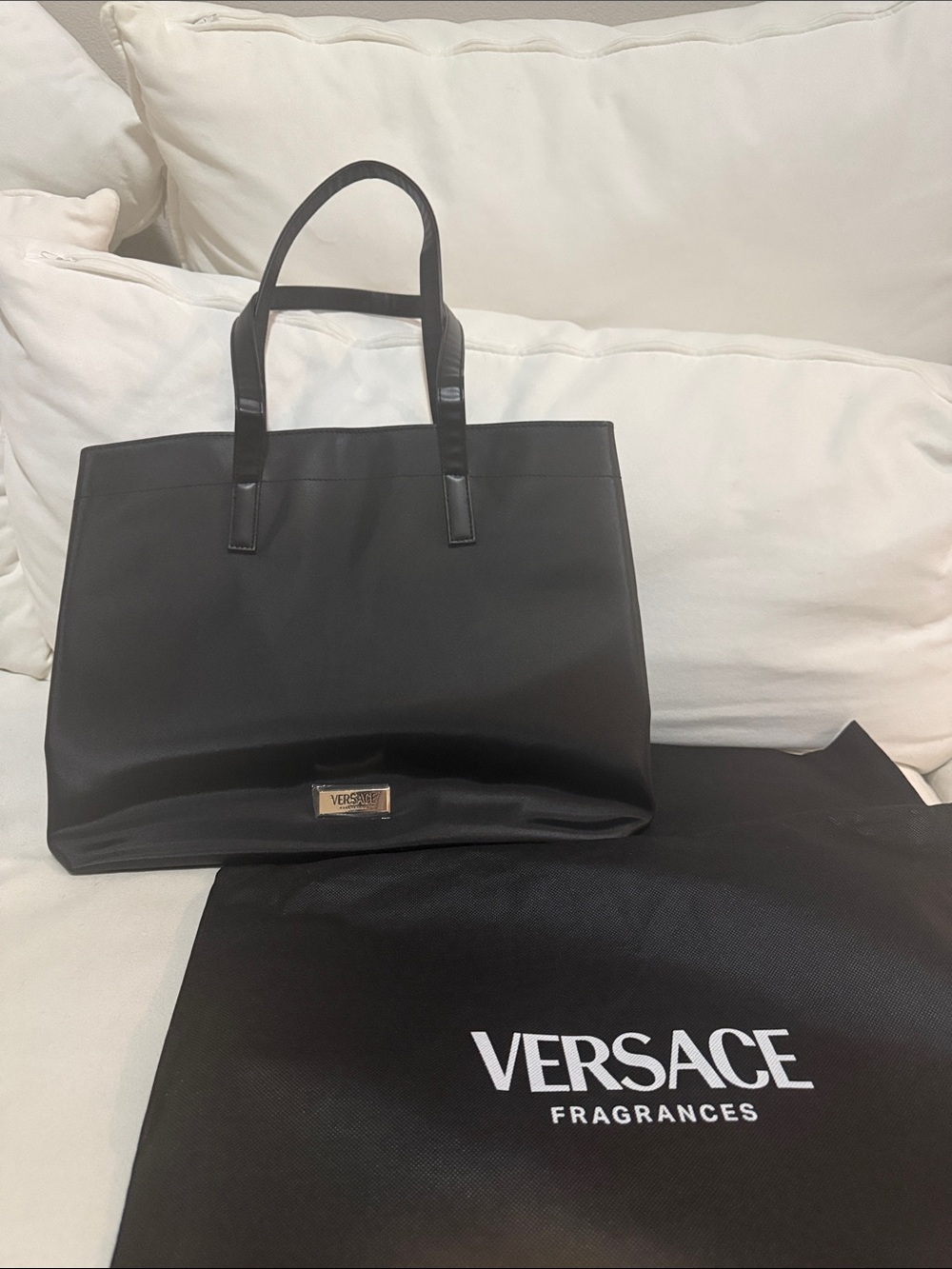 Versace Black fragrance tote